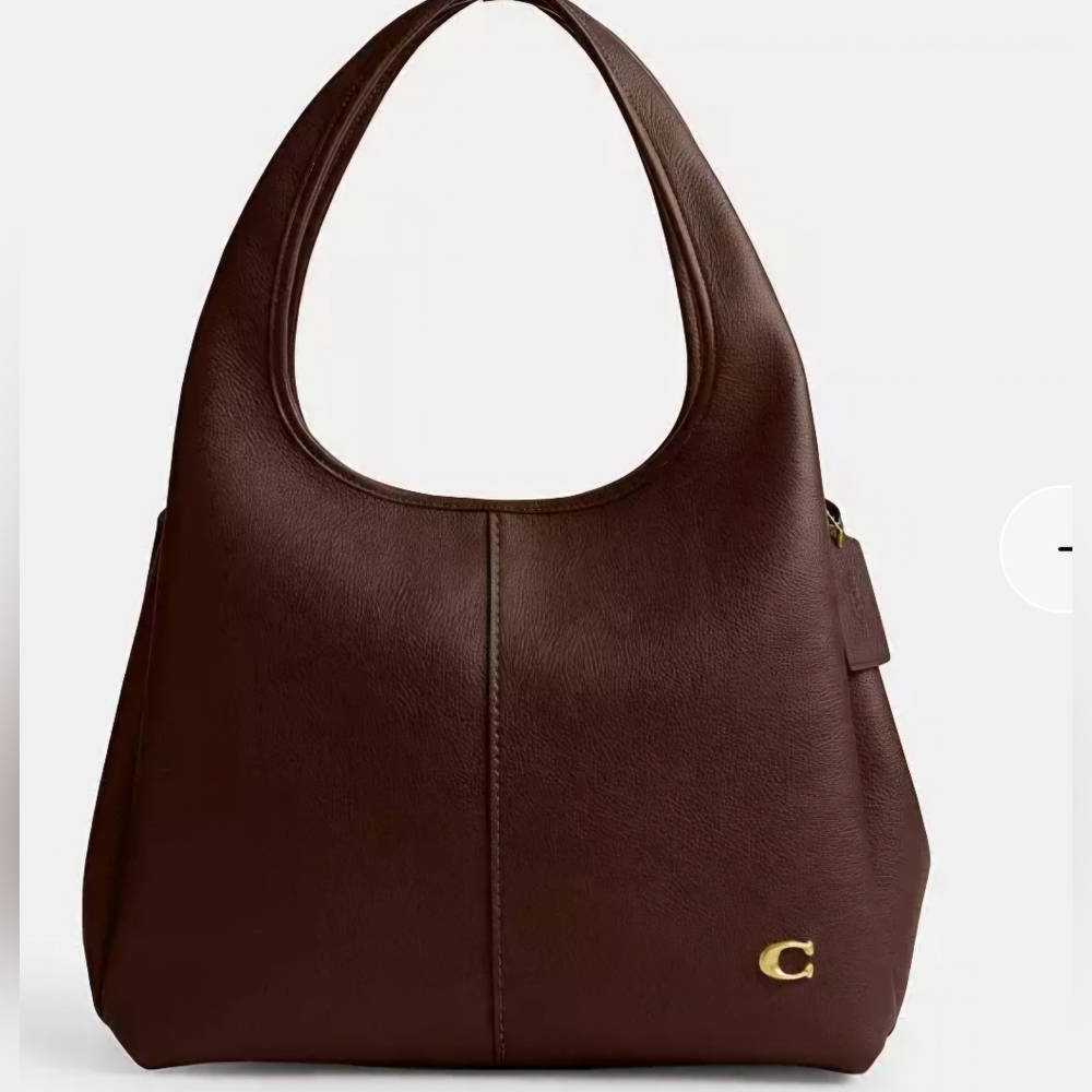 Coach Lana Large Brown Leather Hobo Bag with Gold Accent - Picture 2 of 15